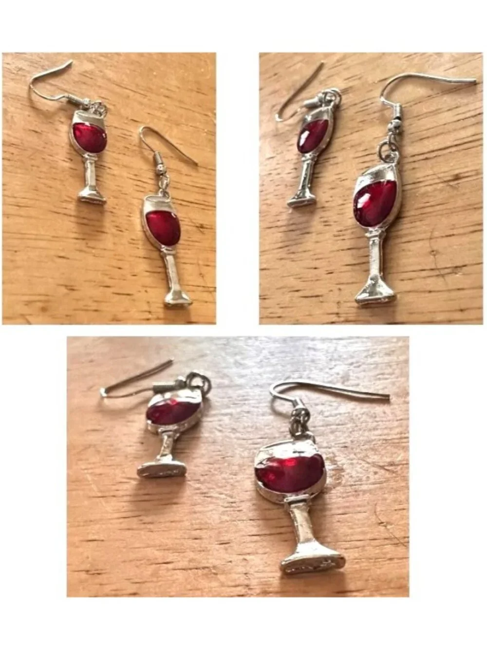 Red Wine Glass Earrings Merlot Cabernet Pinot NoirCocktails Dangle Hooks New